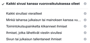 facebook julkaisuihin sitoutuneet